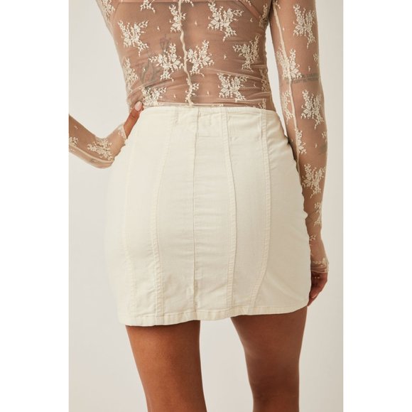🎉LAST CHANCE🎉 FREE PEOPLE Layla Cord Mini Skirt / Cheesecake - Picture 7 of 11